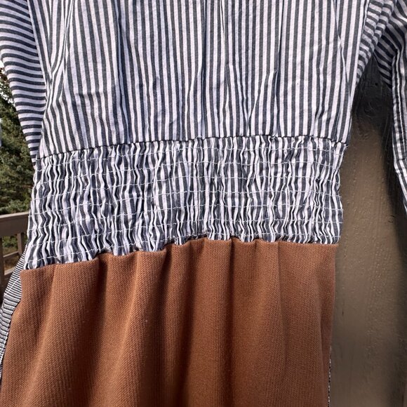 EUC Zara Mixed Media Prairie Core Midi-Dress - Picture 7 of 8